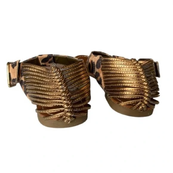 MOSSIMO Women’s Peace Sandals, Gold and Leopard Print - Picture 4 of 4